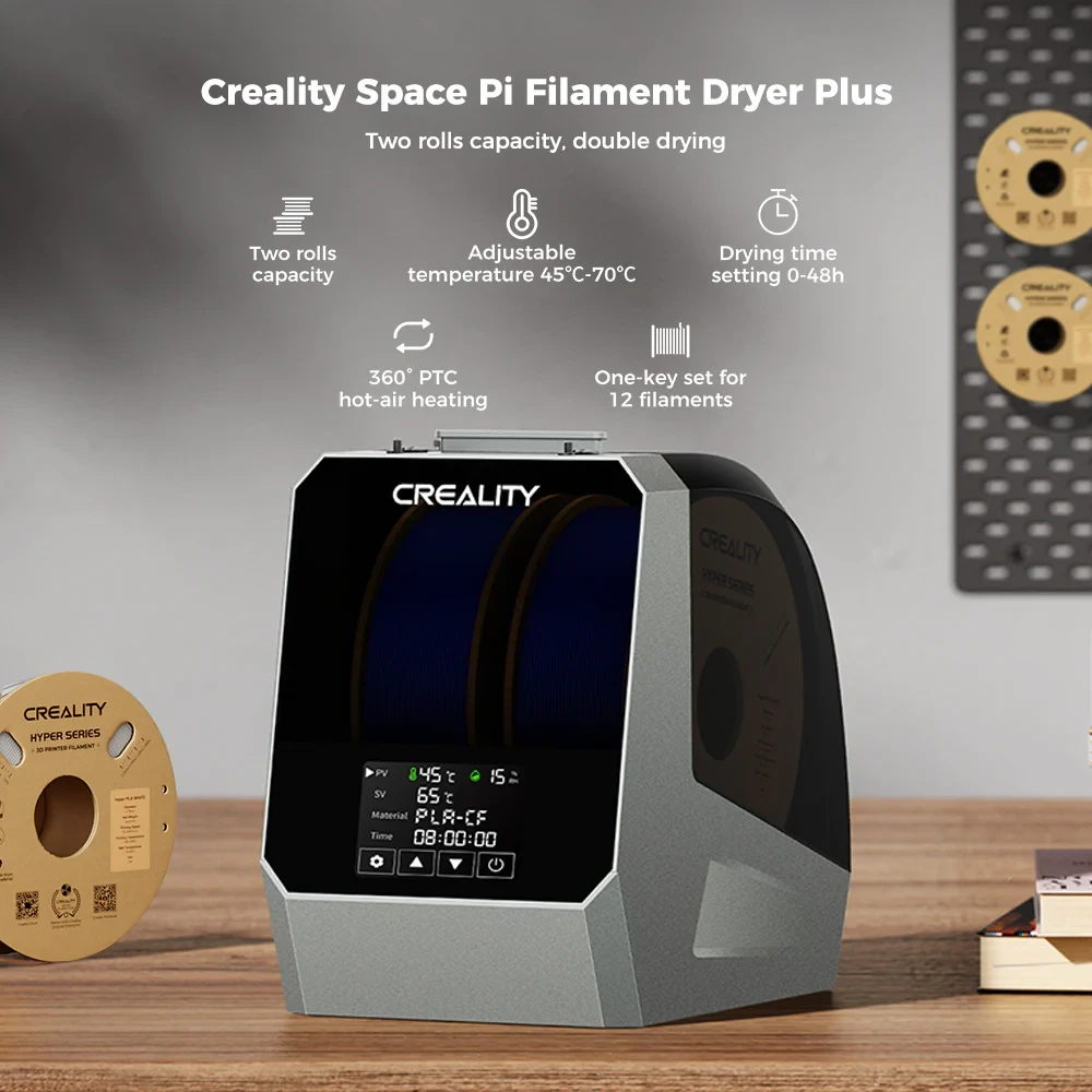 Creality Space Pi Filament Dryer Plus — Dual Spool 360° Hot-Air Filament Dryer