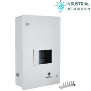 Havells 4-Way SPN Distribution Board – Single Door | DHDPSHOSRW04 | Metal MCB Panel for Home & Office Use