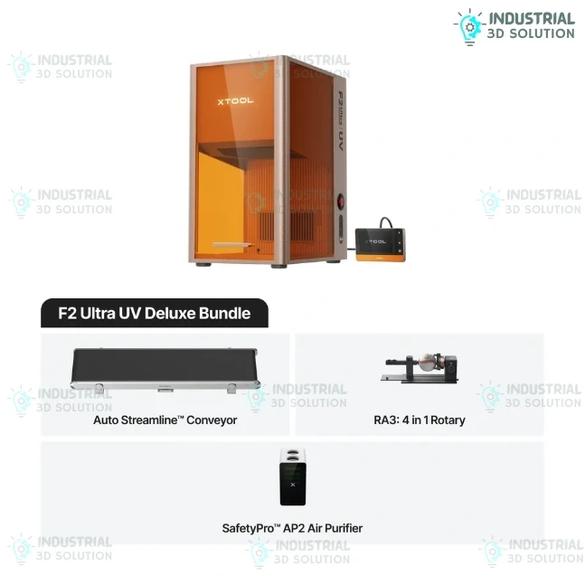 xTool F2 Ultra UV 5W UV Laser Engraver Master of Glass Industrial UV Laser Marking Machine with 3D Inner Engraving High Precision UV Laser Engraving System Deluxe Bundle