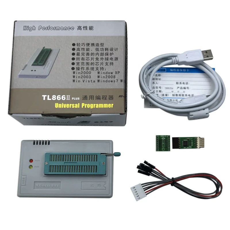 XGecu TL866II Plus USB Programmer NAND EEPROM 8051 MCU PIC AVR GAL Support 15000+ Chips ICSP