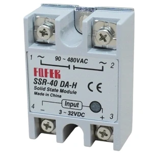 Solid State Relay SSR-40DA-H 40A DC to AC Power Switch 90~480V Industrial Grade Power Bank Circuit Controller