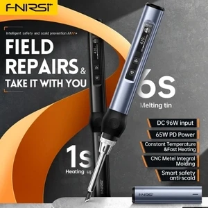 FNIRSI HS-01– Smart Soldering Iron & Digital Temp Control with 6 Tips With 65W Fast Adapter