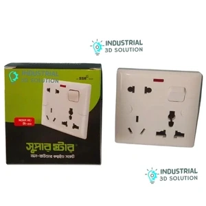 Super Star 6 Pin Universal All-in-One Power Socket – Multi Plug Extension for Home & Office Safety