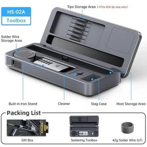 FNIRSI HS-02A – Smart Soldering Iron Kit with Portable Toolbox for Precision Electronics Repair