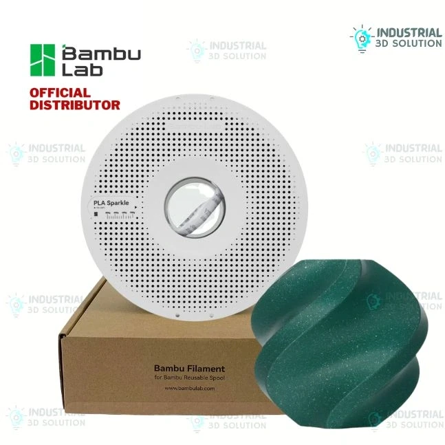 Bambu Lab PLA Sparkle Alpine Green Sparkle 3D Printing Filament 1.75mm (13501)