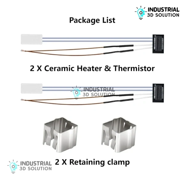 BeeLayers 24V 48W Ceramic Heating Plate and Thermistor Kit for Bambu Lab P1P and P1S 3D Printers.
