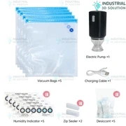 3D Printer Filament Vacuum Storage (Bag*5+Electric Pump*1) with Air Pump | PLA ABS TPU Moisture-Free Dryer Solution
