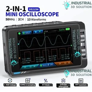 FNIRSI DS215H 2-in-1 Dual Channel Digital Oscilloscope & DDS Signal Generator – 50MHz Bandwidth, 250MS/s Sampling Rate Portable Electronics Testing Instrument
