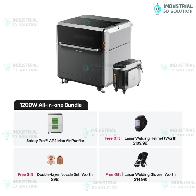 xTool MetalFab 1200W Laser Welder CNC Cutter All-in-One Bundle | Fiber Laser Welding & Cutting Machine for Stainless Steel Aluminum Brass