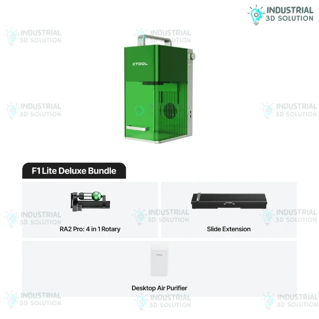 xTool F1 Lite Portable Laser Engraver 10W Diode with RA2 Pro Rotary Slide Extension Smoke Purifier Deluxe Bundle