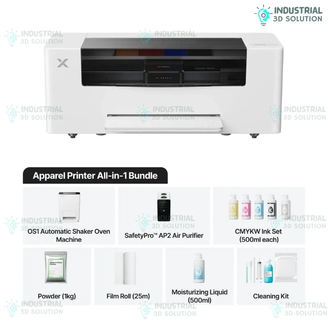 xTool Apparel Printer One-Click DTF Printer All-in-1 Bundle | 14" Direct-to-Film Printing Machine with Integrated Shaker Oven for All Fabrics