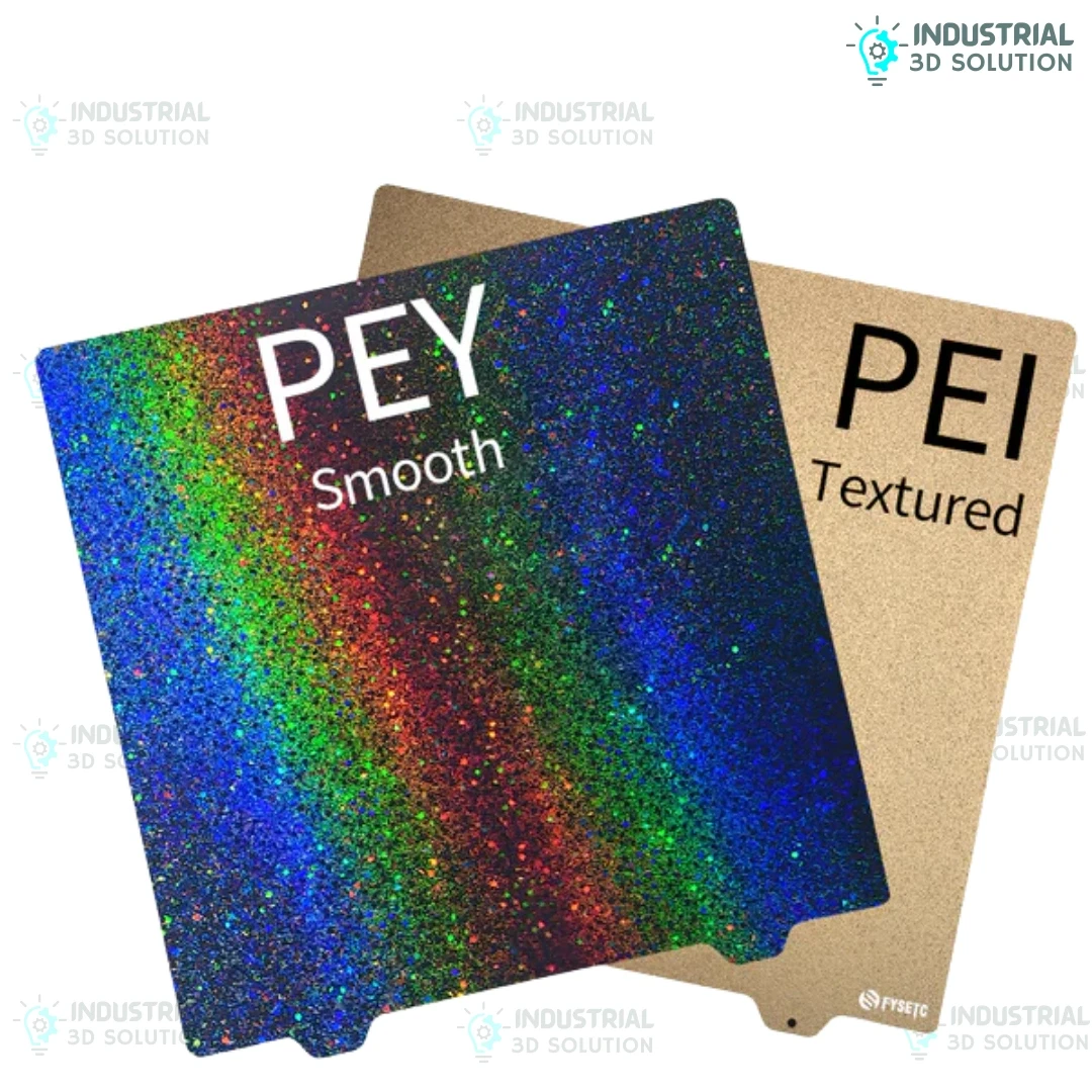 BeeLayers 355×355mm Dual-Sided Smooth PEY & Textured PEI Spring Steel Build Plate for 350mm 3D Printers