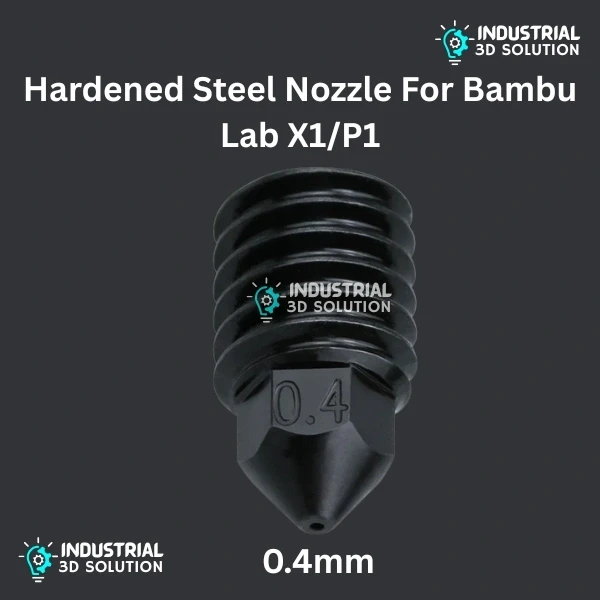BeeLayers 0.4mm Hardened Steel Nozzle for Bambu Lab X1, X1C, X1E, P1P, and P1S 3D Printers