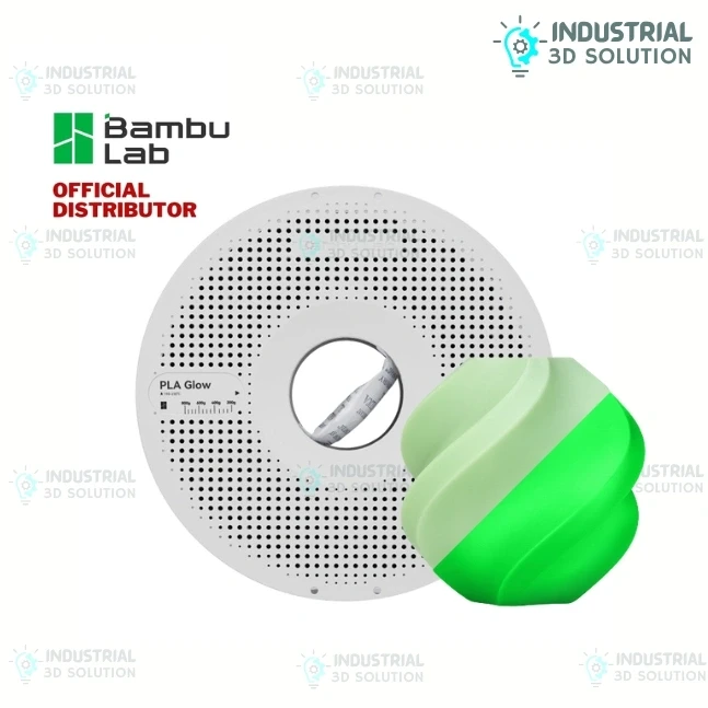 Bambu Lab PLA Glow Green Filament – 1.75mm Glow-in-the-Dark 3D Printing Material (1kg Spool)