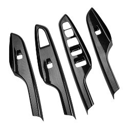 4PCS Carbon Fiber Window Switch Control Pannel Door Handle Armrest Cover Trim for 2017 2018 2019