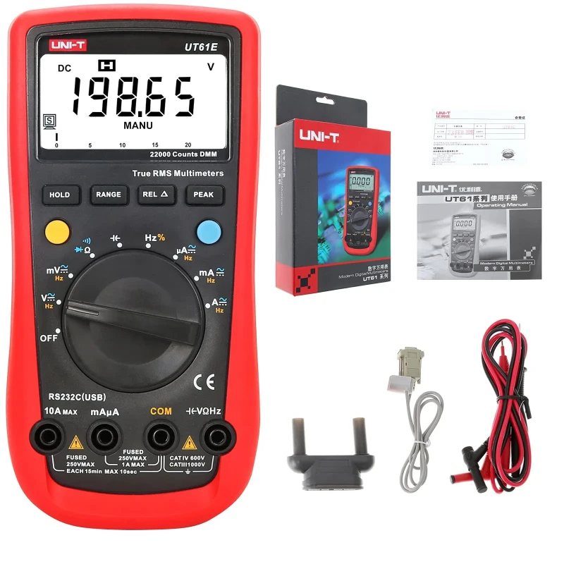 UNI-T UT61E Handheld Auto-ranging Digital Multimeters AC DC Frequency Resistanc